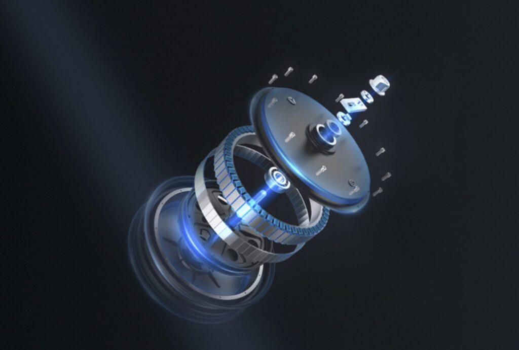 motor central con transmision por correa